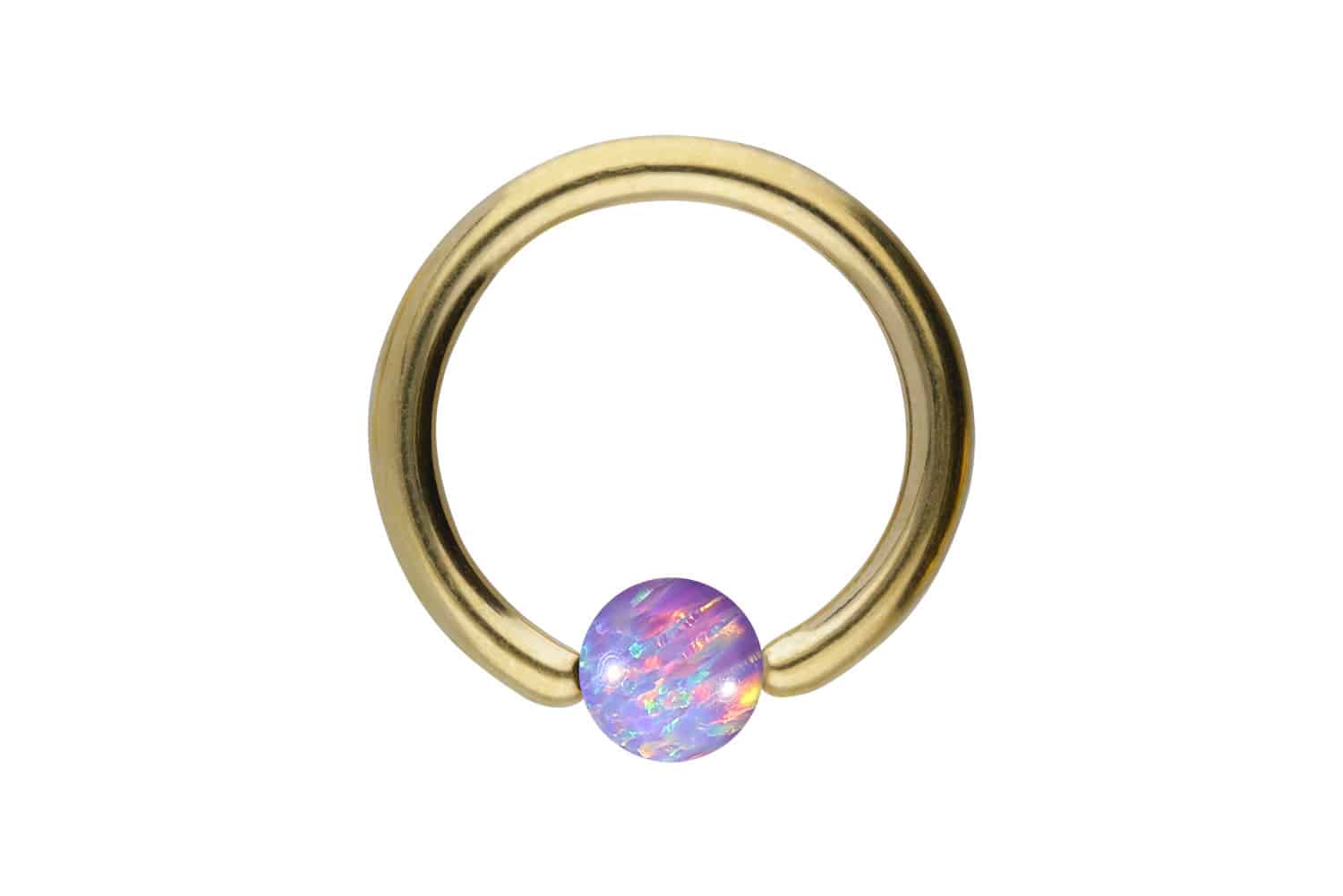 Titan Klemmkugelring Piercing SYNTHETISCHER OPAL